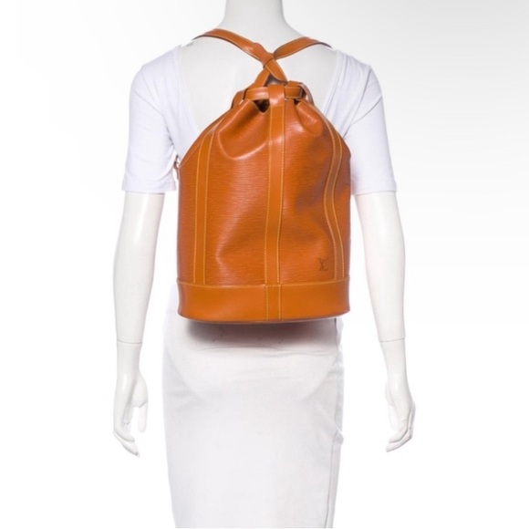 Louis Vuitton tan epi sling satchel Leather Tote Bag backpack vintage - Picture 1 of 5